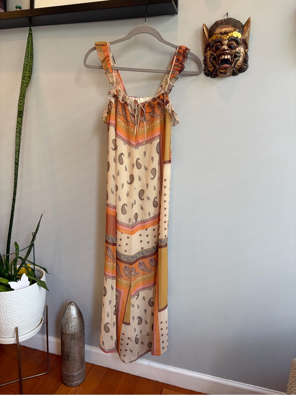 Zara Paisley Ruffle Strap Maxi Dress